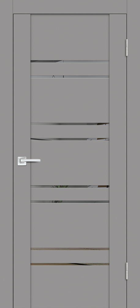 Двери ЭКОШПОН, ПВХ PROFILO PORTE PST-1 со стеклом серый бархат размер 190 х 55 см. артикул F0000090065