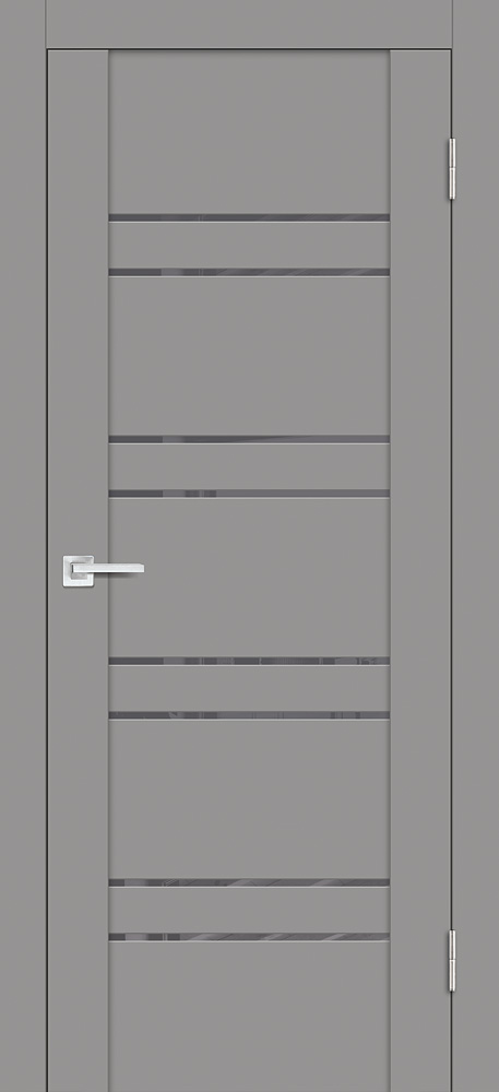 Двери ЭКОШПОН, ПВХ PROFILO PORTE PST-1 со стеклом серый бархат размер 190 х 55 см. артикул F0000090066