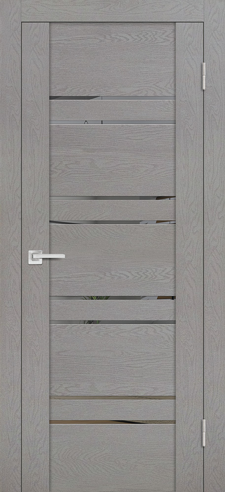 Двери ЭКОШПОН, ПВХ PROFILO PORTE PST-1 со стеклом серый ясень