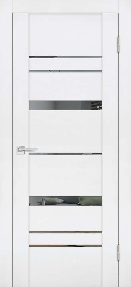 Двери ЭКОШПОН, ПВХ PROFILO PORTE PST-2 со стеклом белый бархат размер 190 х 55 см. артикул F0000090173