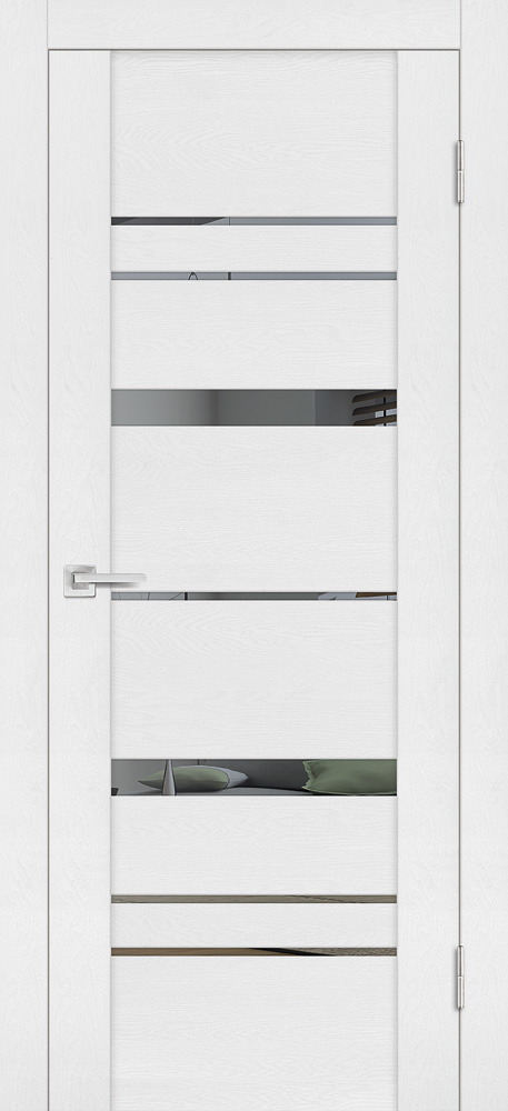 Двери ЭКОШПОН, ПВХ PROFILO PORTE PST-2 со стеклом белый ясень размер 190 х 55 см. артикул F0000090191