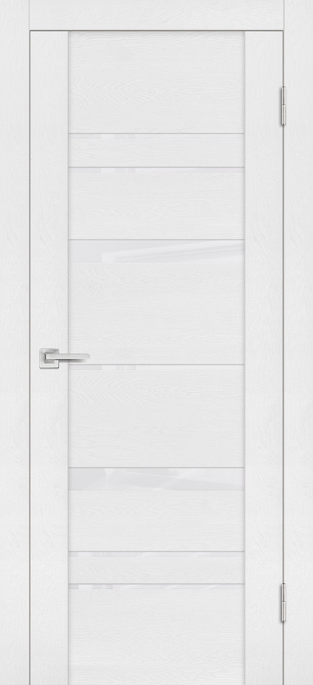 Двери ЭКОШПОН, ПВХ PROFILO PORTE PST-2 со стеклом белый ясень