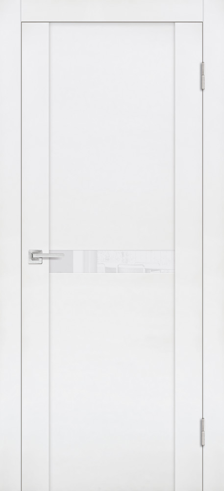 Двери ЭКОШПОН, ПВХ PROFILO PORTE PST-3 со стеклом белый бархат