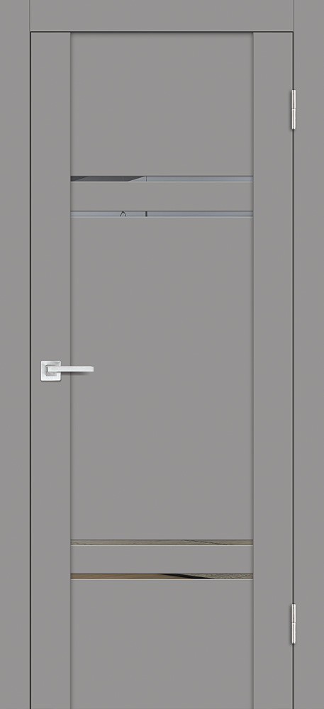 Двери ЭКОШПОН, ПВХ PROFILO PORTE PST-5 со стеклом серый бархат размер 190 х 55 см. артикул F0000090425