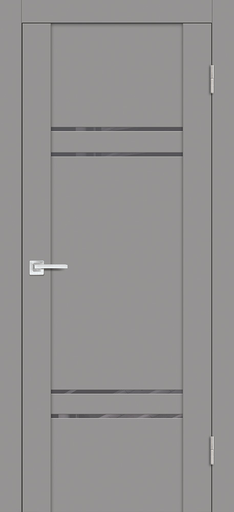 Двери ЭКОШПОН, ПВХ PROFILO PORTE PST-5 со стеклом серый бархат размер 190 х 55 см. артикул F0000090426