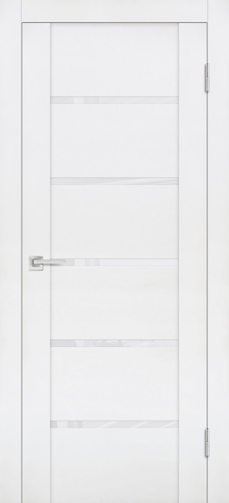 Двери ЭКОШПОН, ПВХ PROFILO PORTE PST-7 со стеклом белый бархат