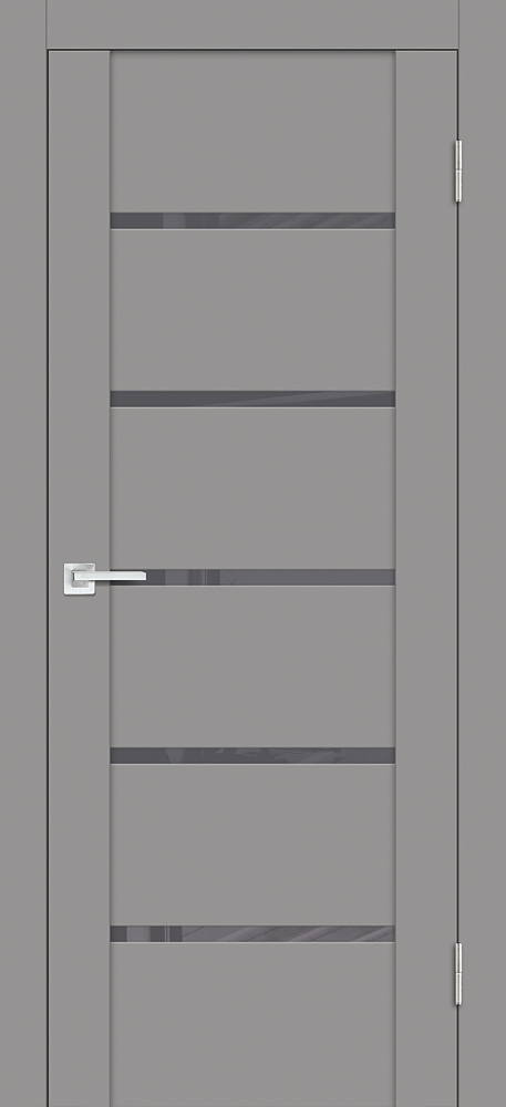 Двери ЭКОШПОН, ПВХ PROFILO PORTE PST-7 со стеклом серый бархат размер 190 х 55 см. артикул F0000090498