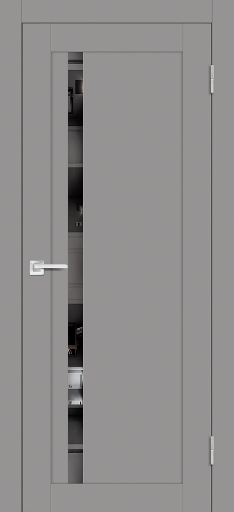 Двери ЭКОШПОН, ПВХ PROFILO PORTE PST-8 со стеклом серый бархат размер 190 х 55 см. артикул F0000090569