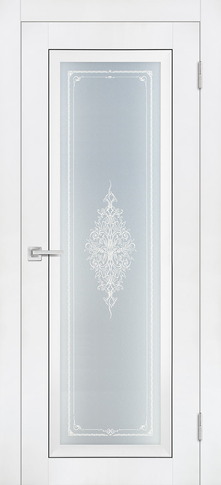 Двери ЭКОШПОН, ПВХ PROFILO PORTE PST-25 со стеклом белый бархат