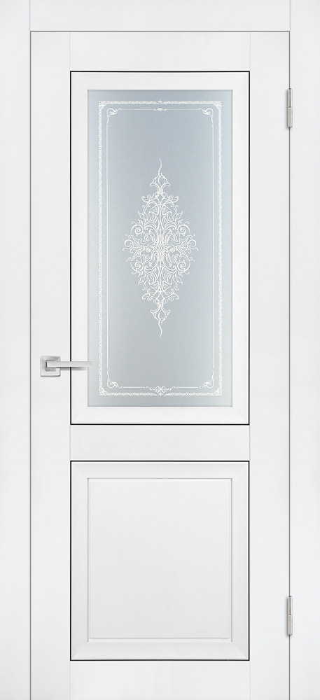 Двери ЭКОШПОН, ПВХ PROFILO PORTE PST-27 со стеклом белый бархат размер 200 х 60 см. артикул F0000090895