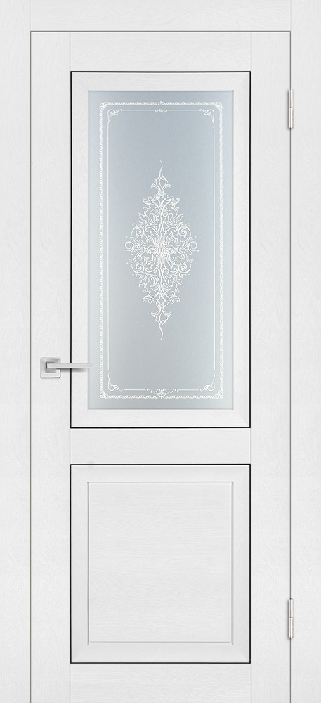 Двери ЭКОШПОН, ПВХ PROFILO PORTE PST-27 со стеклом белый ясень