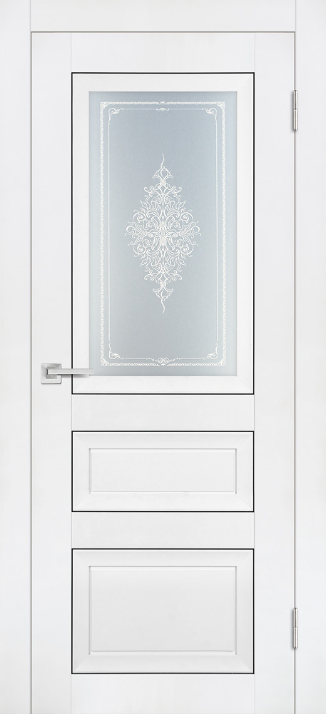 Двери ЭКОШПОН, ПВХ PROFILO PORTE PST-29 со стеклом белый бархат