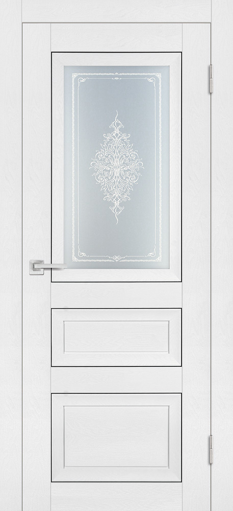 Двери ЭКОШПОН, ПВХ PROFILO PORTE PST-29 со стеклом белый ясень