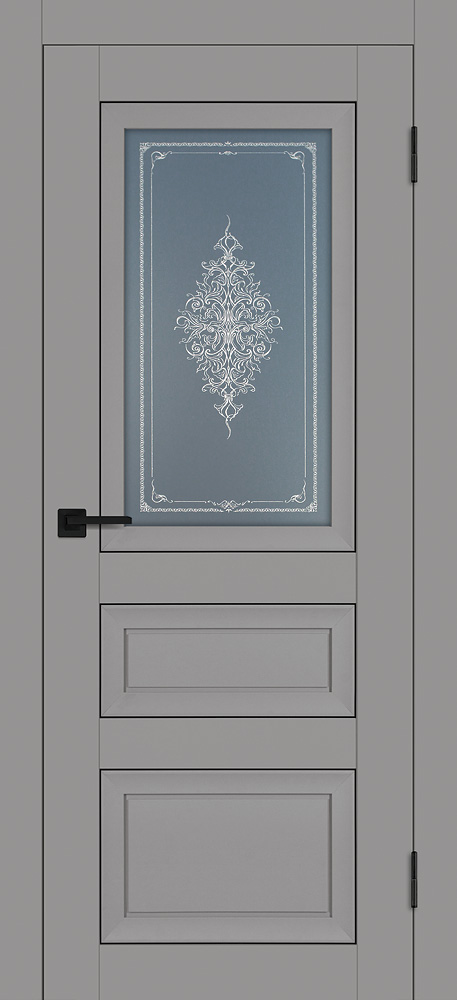 Двери ЭКОШПОН, ПВХ PROFILO PORTE PST-29 со стеклом серый бархат