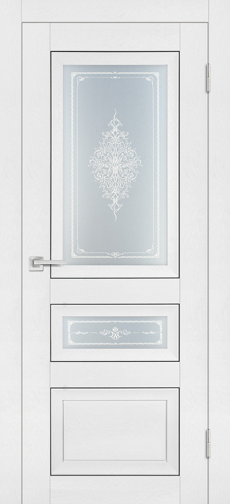 Двери ЭКОШПОН, ПВХ PROFILO PORTE PST-29 2 со стеклом белый ясень размер 200 х 60 см. артикул F0000091055