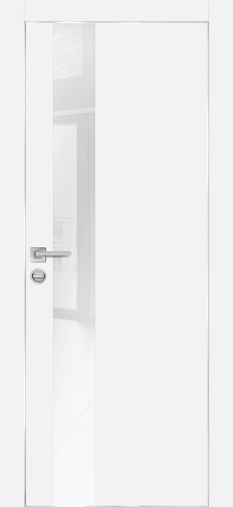 Двери ЭКОШПОН, ПВХ PROFILO PORTE PX-10 AL кромка с 4-х ст. со стеклом Белый размер 200 х 60 см. артикул F0000091127