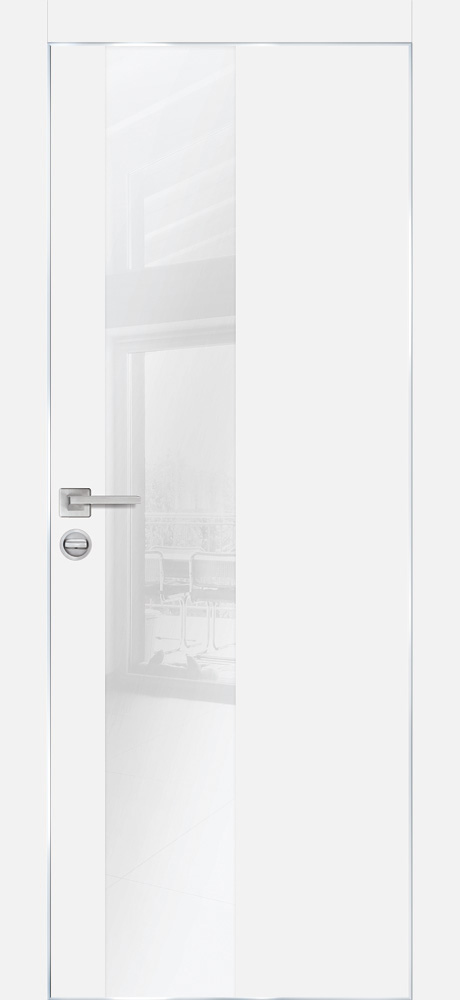 Двери ЭКОШПОН, ПВХ PROFILO PORTE PX-6 AL кромка с 4-х ст. со стеклом Белый размер 200 х 60 см. артикул F0000091132