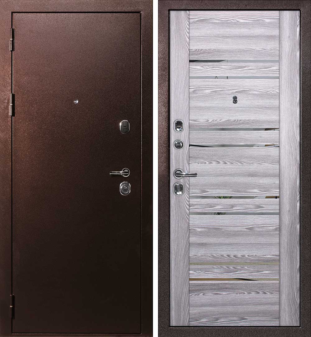 Дверь С-3/PSK-1 Антик медный / Ривьера грей