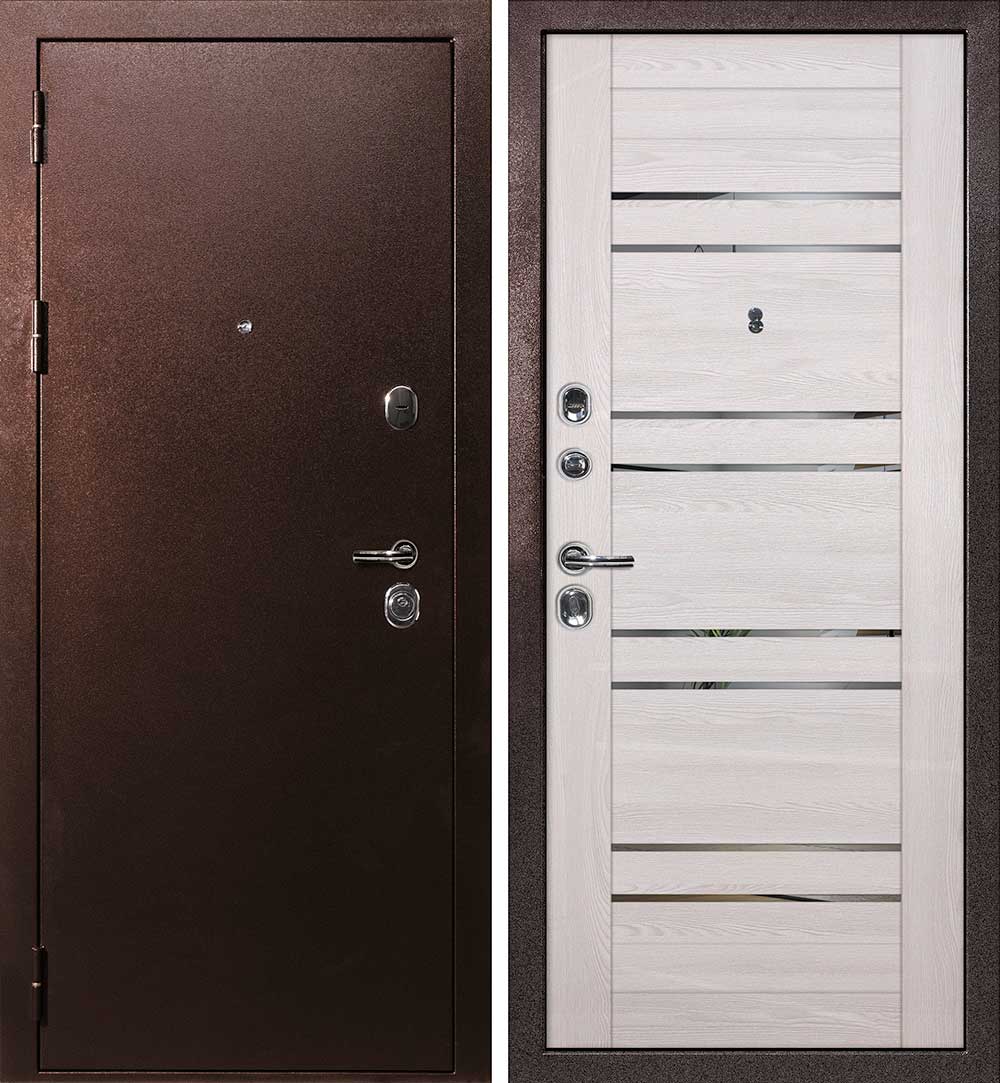 Дверь С-3/PSK-1 Антик медный / Ривьера крем