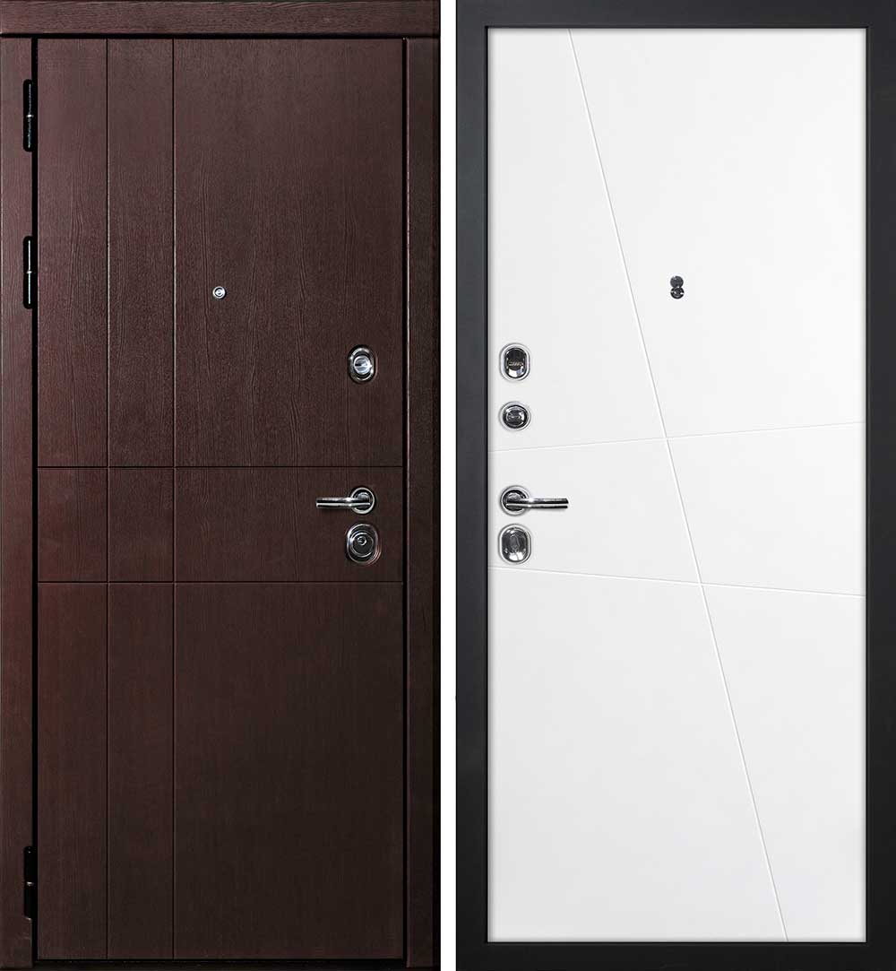 Дверь С-2 / Смальта-Лайн 02 Орех премиум / Белый