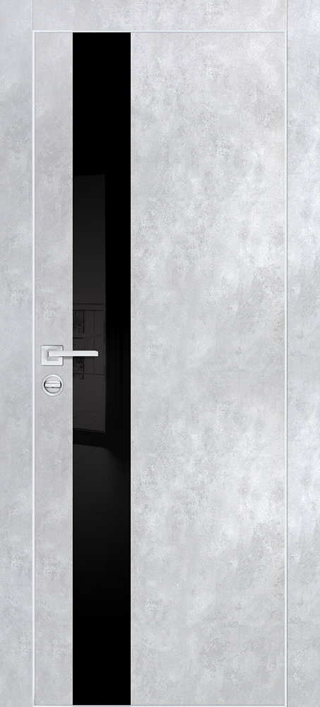 Двери ЭКОШПОН, ПВХ PROFILO PORTE PX-10 AL кромка с 4-х ст. со стеклом Серый бетон размер 200 х 60 см. артикул F0000091542