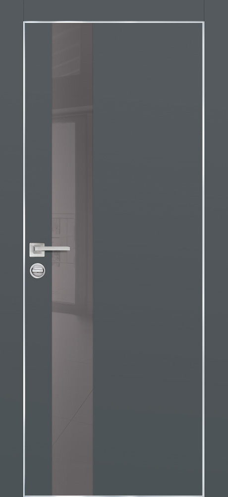 Двери ЭКОШПОН, ПВХ PROFILO PORTE PX-10 AL кромка с 4-х ст. со стеклом Графит размер 200 х 60 см. артикул F0000091850