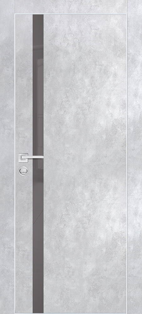 Двери ЭКОШПОН, ПВХ PROFILO PORTE PX-8 AL кромка с 4-х ст. со стеклом Серый бетон размер 200 х 60 см. артикул F0000091859