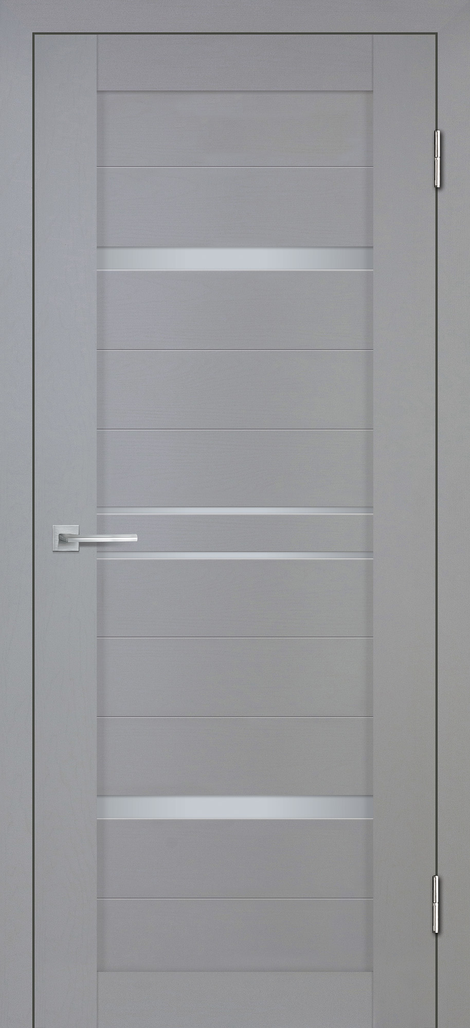 Двери ЭКОШПОН, ПВХ STABILE PORTE Деко-18 nanotex soft со стеклом серый тик размер 200 х 60 см. артикул F0000092423
