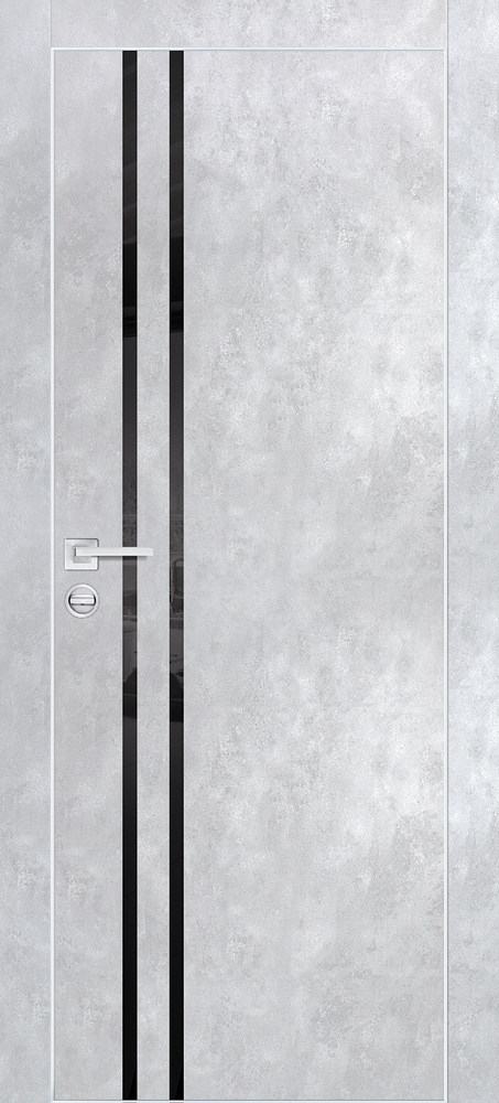 Двери ЭКОШПОН, ПВХ PROFILO PORTE PX-11 AL кромка с 4-х ст. со стеклом Серый бетон размер 200 х 60 см. артикул F0000092443