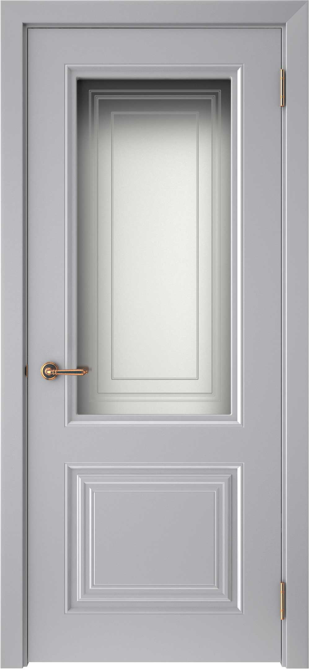 Двери крашеные (Эмаль) ТЕКОНА Смальта-42 со стеклом Серый ral