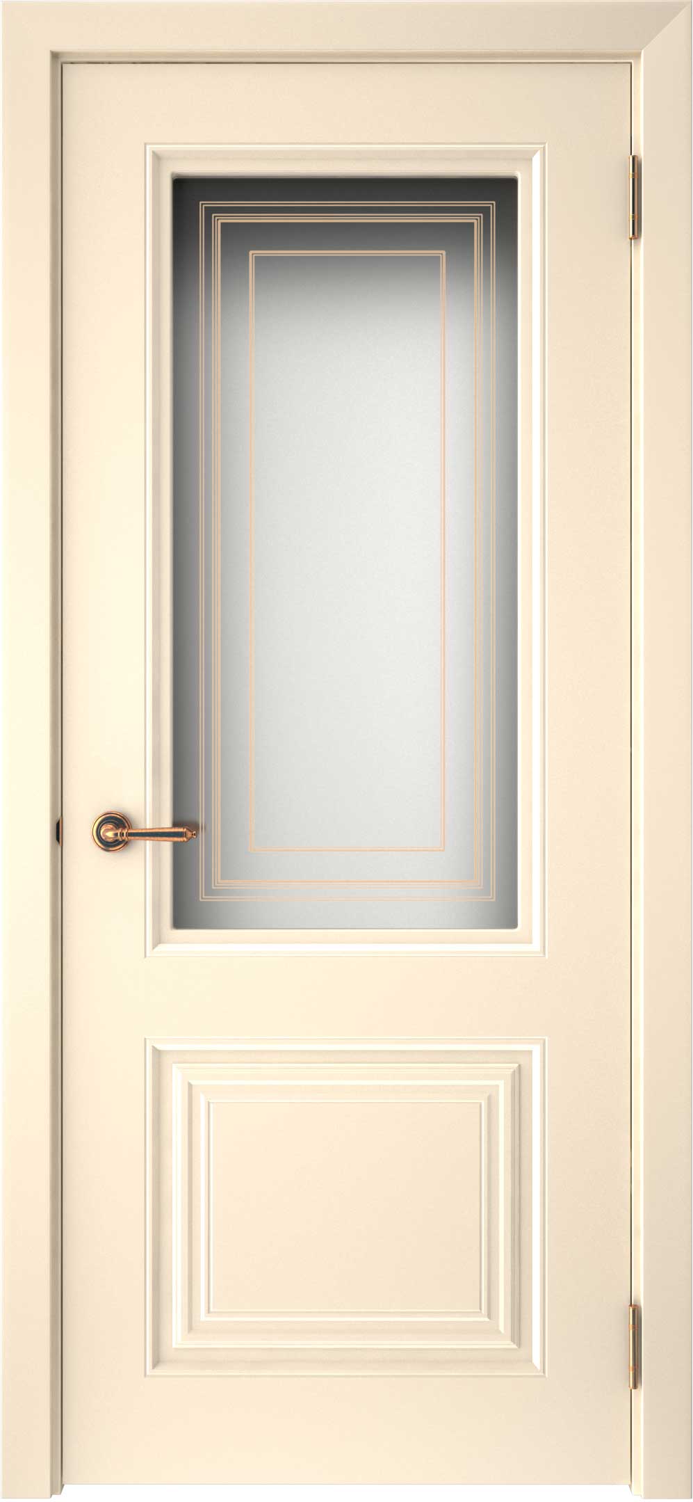 Двери крашеные (Эмаль) ТЕКОНА Смальта-42 со стеклом Ваниль ral