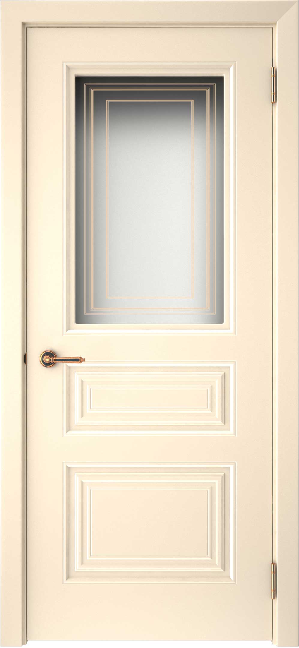 Двери крашеные (Эмаль) ТЕКОНА Смальта-44 со стеклом Ваниль ral