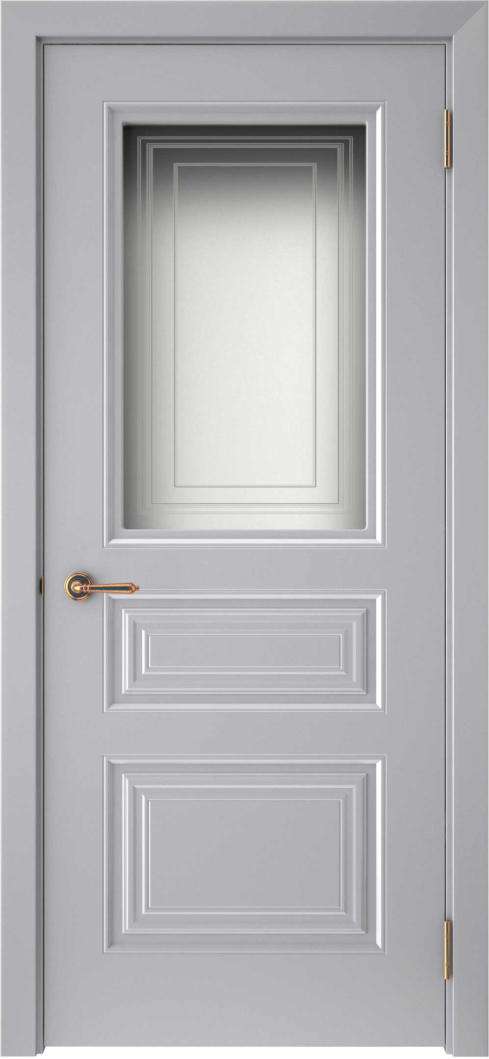 Двери крашеные (Эмаль) ТЕКОНА Смальта-44 со стеклом Серый ral