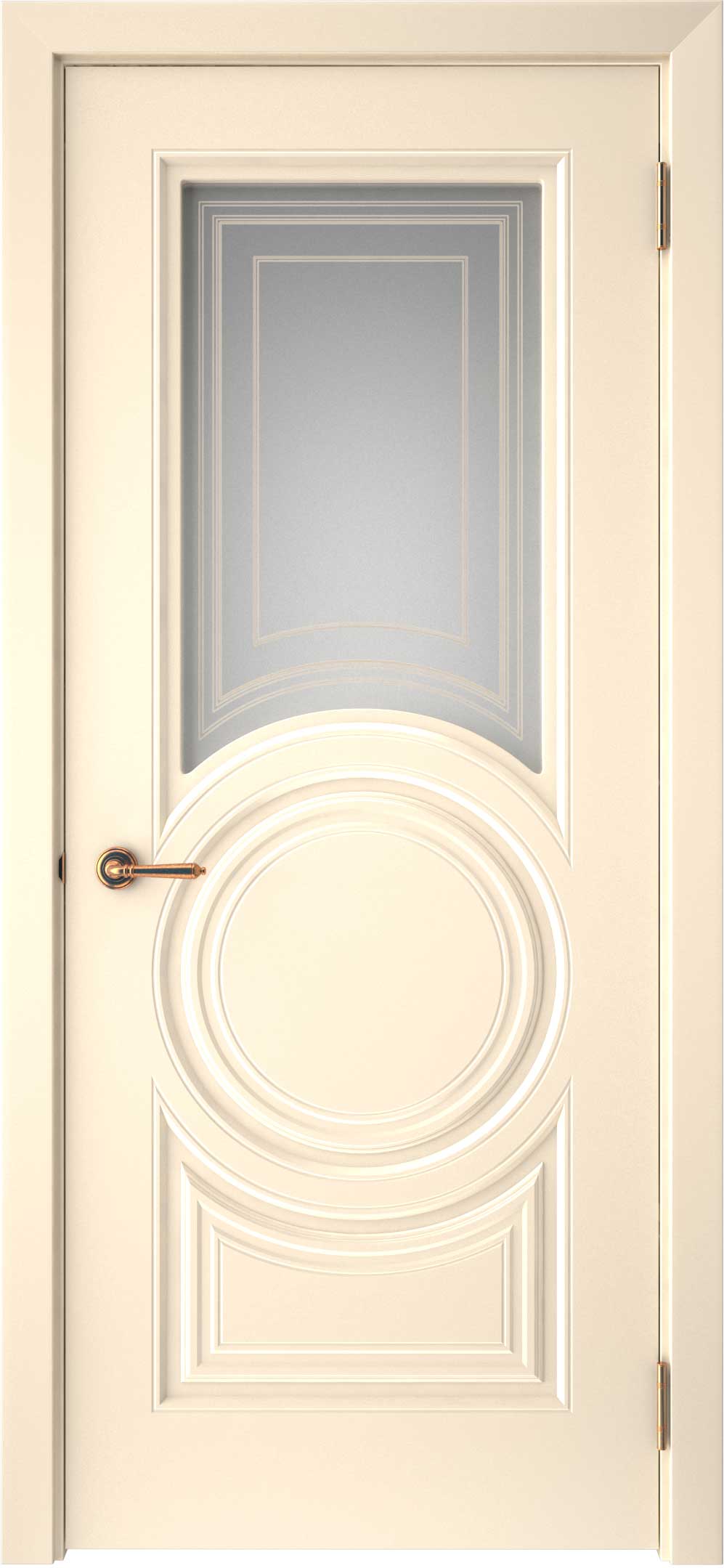Двери крашеные (Эмаль) ТЕКОНА Смальта-45 со стеклом Ваниль ral