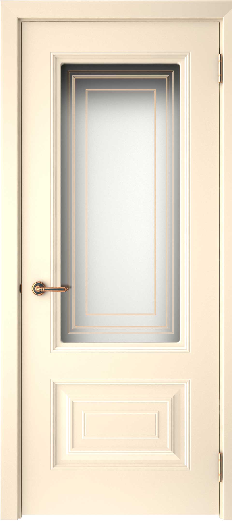 Двери крашеные (Эмаль) ТЕКОНА Смальта-46 со стеклом Ваниль ral