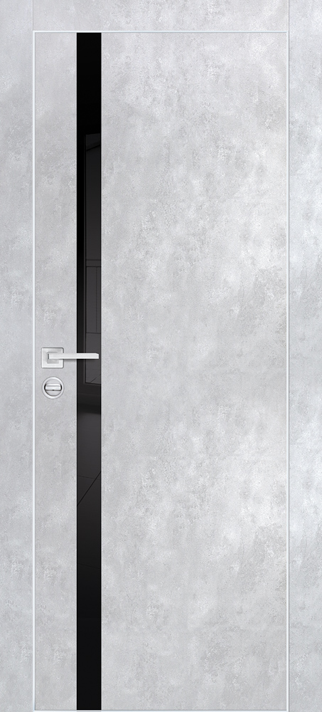 Двери ЭКОШПОН, ПВХ PROFILO PORTE PX-8 AL кромка с 4-х ст. со стеклом Серый бетон размер 200 х 60 см. артикул F0000093366