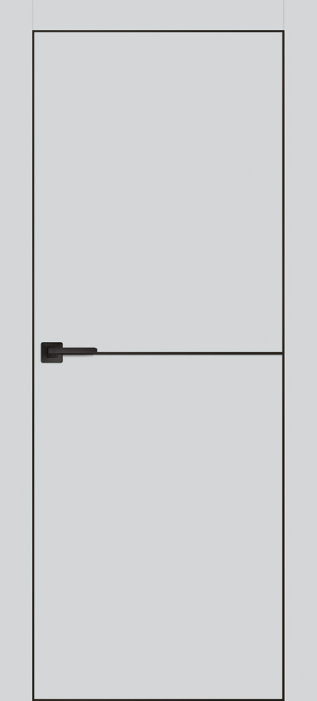 Двери ЭКОШПОН, ПВХ PROFILO PORTE PX-19 черная кромка с 4-х ст. глухое с молдингом Агат