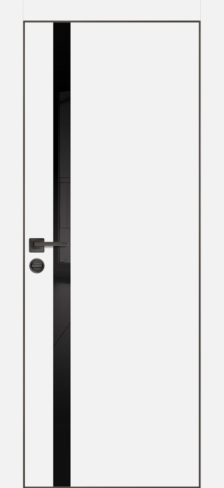 Двери ЭКОШПОН, ПВХ PROFILO PORTE PX-8 черная кромка с 4-х ст. со стеклом Белый размер 200 х 60 см. артикул F0000093608