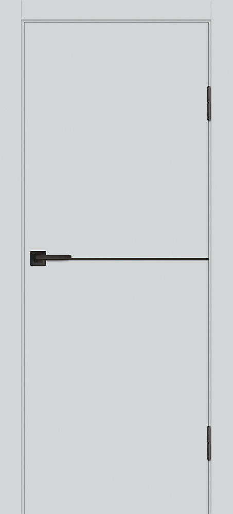 Двери ЭКОШПОН, ПВХ PROFILO PORTE P-19 AL черный молдинг глухое с молдингом Агат