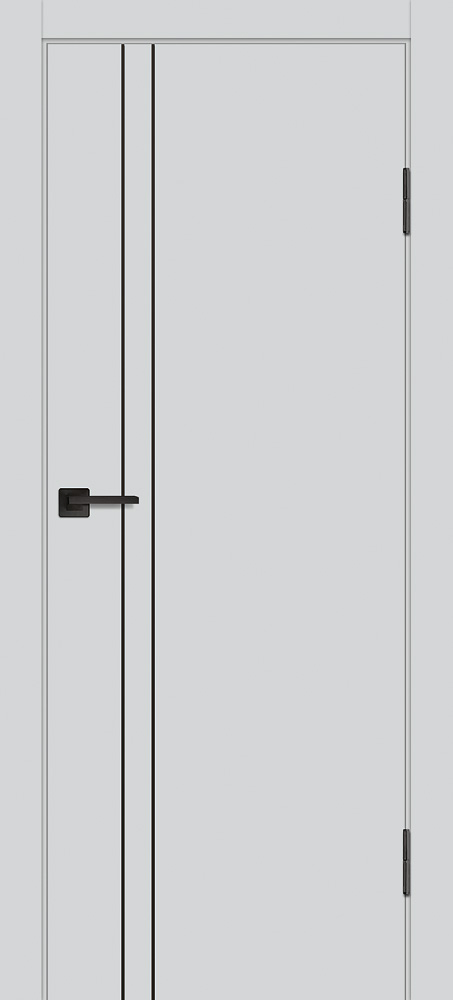 Двери ЭКОШПОН, ПВХ PROFILO PORTE P-20 черный молдинг глухое с молдингом Агат