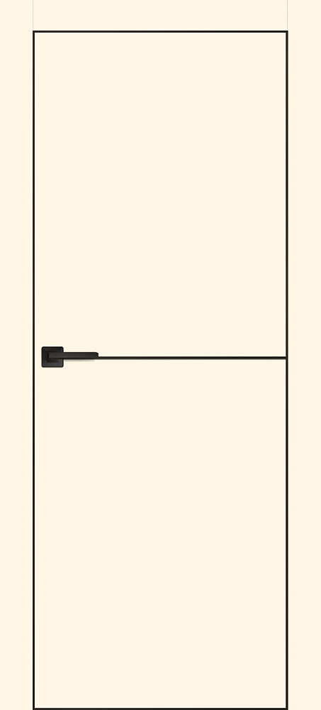 Двери ЭКОШПОН, ПВХ PROFILO PORTE PX-19 черная кромка с 4-х ст. глухое с молдингом Магнолия