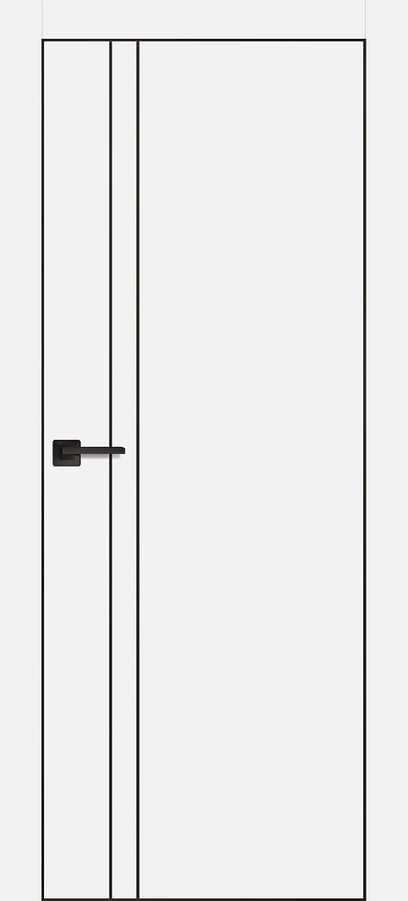 Двери ЭКОШПОН, ПВХ PROFILO PORTE PX-20 черная кромка с 4-х ст. глухое с молдингом Белый