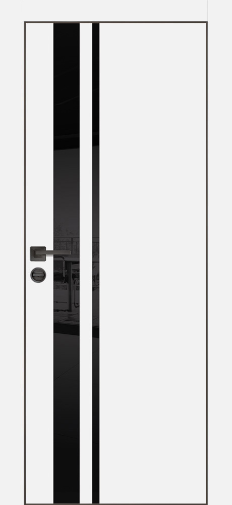 Двери ЭКОШПОН, ПВХ PROFILO PORTE PX-16 черная кромка с 4-х ст. со стеклом Белый размер 200 х 60 см. артикул F0000095285