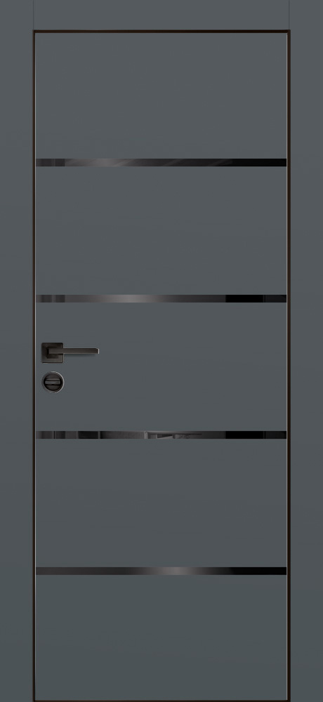 Двери ЭКОШПОН, ПВХ PROFILO PORTE PX-17 черная кромка с 4-х ст. со стеклом Графит размер 200 х 70 см. артикул F0000095794