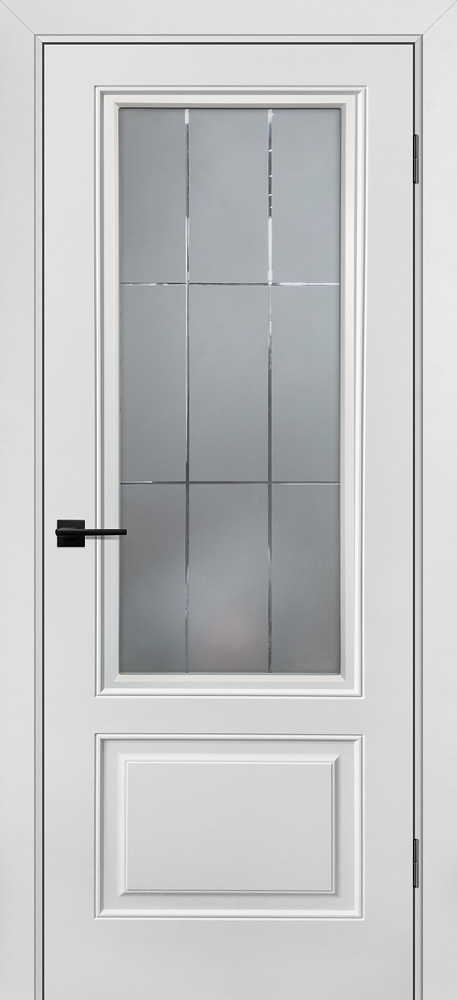 Двери крашеные (Эмаль) ТЕКОНА Смальта-Шарм 12 со стеклом Молочный ral 9010 размер 200 х 60 см. артикул F0000095854