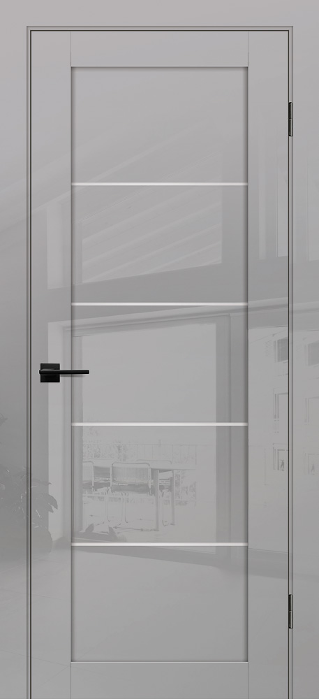 Двери ЭКОШПОН, ПВХ PROFILO PORTE G-15 со стеклом Агат глянец