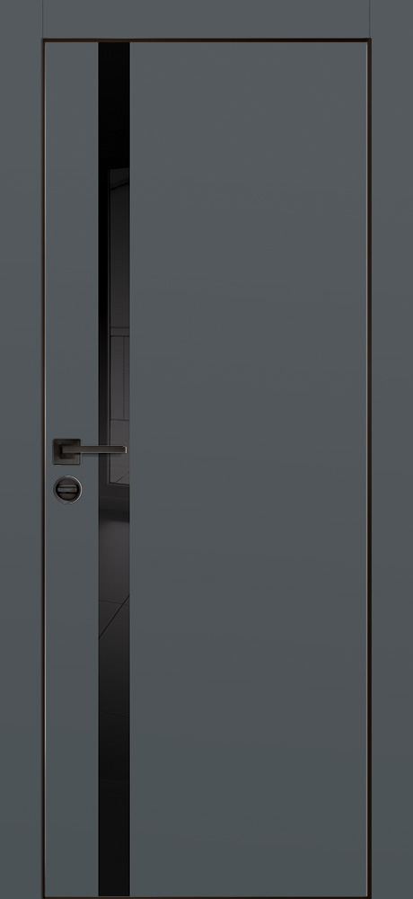 Двери ЭКОШПОН, ПВХ PROFILO PORTE PX-8 черная кромка с 4-х ст. со стеклом Графит размер 200 х 60 см. артикул F0000096350