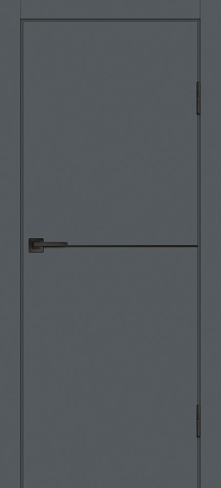 Двери ЭКОШПОН, ПВХ PROFILO PORTE P-19 AL черный молдинг глухое с молдингом Графит размер 190 х 55 см. артикул F0000097790
