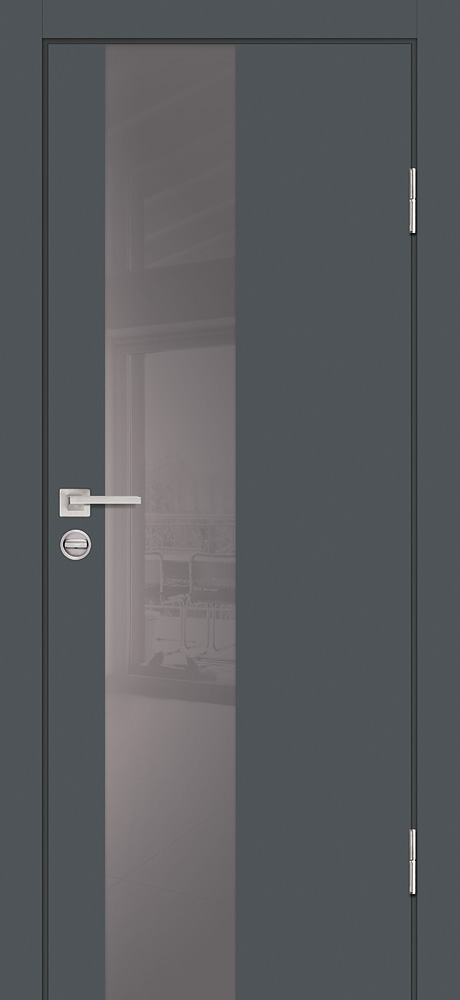 Двери ЭКОШПОН, ПВХ PROFILO PORTE P-6 со стеклом Графит размер 200 х 60 см. артикул F0000097946
