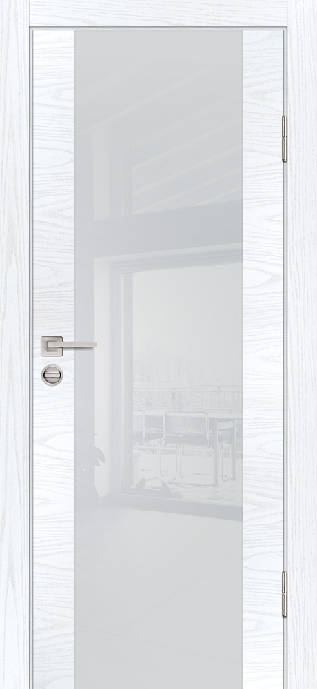 Двери ЭКОШПОН, ПВХ PROFILO PORTE P-7 со стеклом Дуб скай белый размер 200 х 60 см. артикул F0000098105